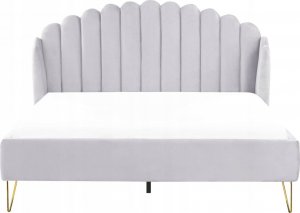 Beliani Łóżko welurowe 180 x 200 cm szare AMBILLOU 2