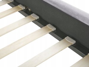 Beliani Łóżko welurowe 180 x 200 cm szare AMBILLOU 6