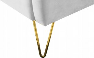 Beliani Łóżko welurowe 180 x 200 cm szare AMBILLOU 7