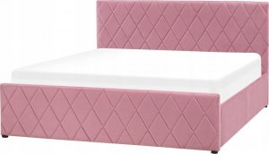 Beliani Łóżko z pojemnikiem welurowe 160 x 200 cm różowe ROCHEFORT 3