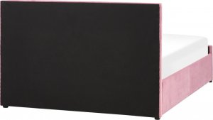 Beliani Łóżko z pojemnikiem welurowe 160 x 200 cm różowe ROCHEFORT 5