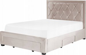 Beliani Łóżko welurowe 140 x 200 cm beżowe LIEVIN 7