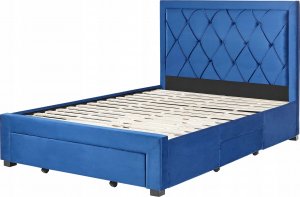 Beliani Łóżko welurowe 140 x 200 cm niebieskie LIEVIN 6