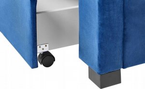 Beliani Łóżko z szufladami welurowe 180 x 200 cm niebieskie LIEVIN 11