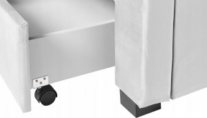 Beliani Łóżko z szufladami welurowe 160 x 200 cm jasnoszare LIEVIN 11