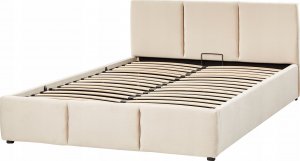 Beliani Łóżko z pojemnikiem welurowe 140 x 200 cm jasnobeżowe BOUSSE 5