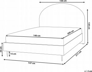Beliani Łóżko tapicerowane 140 x 200 cm białe MILLAY 4