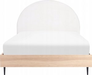 Beliani Łóżko tapicerowane 140 x 200 cm białe MILLAY 5
