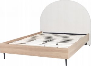 Beliani Łóżko tapicerowane 140 x 200 cm białe MILLAY 6