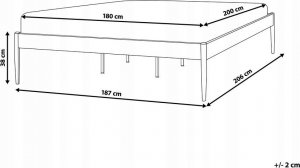 Beliani Łóżko metalowe 180 x 200 cm białe VAURS 13