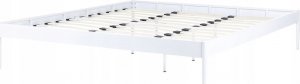 Beliani Łóżko metalowe 180 x 200 cm białe VAURS 3