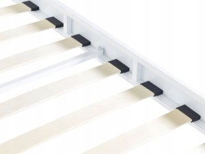 Beliani Łóżko metalowe 180 x 200 cm białe VAURS 4