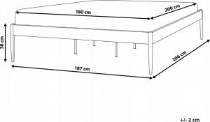 Beliani Łóżko metalowe 180 x 200 cm białe VAURS 7