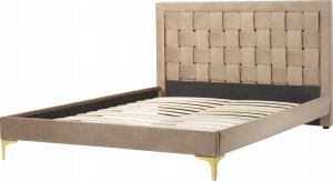 Beliani Łóżko welurowe 140 x 200 cm beżowoszare LIMOUX 2