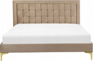 Beliani Łóżko welurowe 140 x 200 cm beżowoszare LIMOUX 7