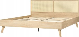 Beliani Łóżko rattanowe 180 x 200 cm jasne drewno MONPAZIER 2