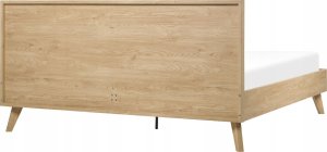 Beliani Łóżko rattanowe 180 x 200 cm jasne drewno MONPAZIER 3