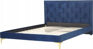 Beliani Łóżko welurowe 140 x 200 cm granatowe LIMOUX 2