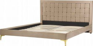 Beliani Łóżko welurowe 160 x 200 cm beżowoszare LIMOUX 5