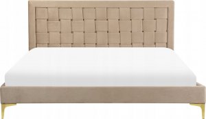 Beliani Łóżko welurowe 160 x 200 cm beżowoszare LIMOUX 6
