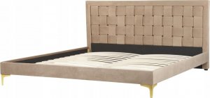Beliani Łóżko welurowe 180 x 200 cm beżowoszare LIMOUX 2