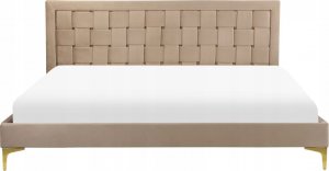 Beliani Łóżko welurowe 180 x 200 cm beżowoszare LIMOUX 3