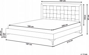 Beliani Łóżko welurowe 180 x 200 cm beżowoszare LIMOUX 9