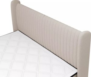 Selsey Łóżko kontynentalne 160x200 cm Daliano z pojemnikiem beżowy welur 2