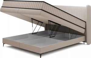Selsey Łóżko kontynentalne 160x200 cm Daliano z pojemnikiem beżowy welur 3