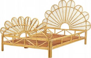 Beliani Łóżko paw rattanowe 140 x 200 cm jasne drewno FLORENTINE 11