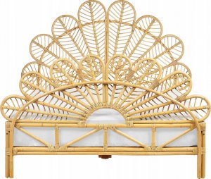 Beliani Łóżko paw rattanowe 140 x 200 cm jasne drewno FLORENTINE 4