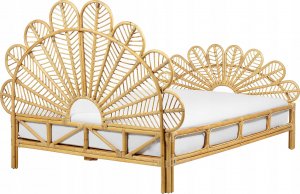 Beliani Łóżko paw rattanowe 140 x 200 cm jasne drewno FLORENTINE 5