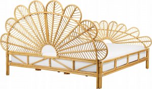 Beliani Łóżko paw rattanowe 180 x 200 cm jasne drewno FLORENTINE 6