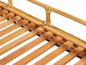 Beliani Łóżko paw rattanowe 180 x 200 cm jasne drewno FLORENTINE 9