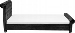 Beliani Łóżko wodne welurowe 180 x 200 cm czarne AVALLON 4