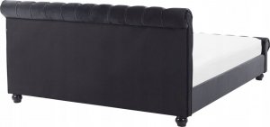 Beliani Łóżko wodne welurowe 180 x 200 cm czarne AVALLON 5