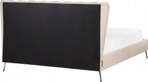 Beliani Łóżko welurowe 160 x 200 cm z portem USB beżowe MIRIBEL 9