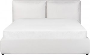 Beliani Łóżko z pojemnikiem welurowe 160 x 200 cm złamana biel BAJONNA 2