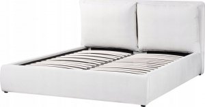 Beliani Łóżko z pojemnikiem welurowe 160 x 200 cm złamana biel BAJONNA 3