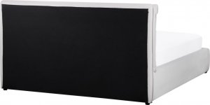 Beliani Łóżko z pojemnikiem welurowe 160 x 200 cm złamana biel BAJONNA 5