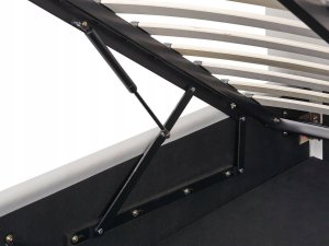 Beliani Łóżko z pojemnikiem welurowe 160 x 200 cm złamana biel BAJONNA 7