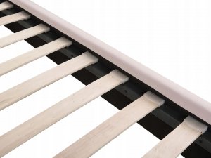 Beliani Łóżko welurowe 180 x 200 cm z portem USB różowe MIRIBEL 7