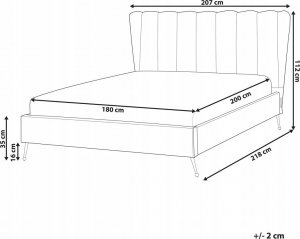 Beliani Łóżko welurowe 180 x 200 cm z portem USB różowe MIRIBEL 8