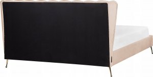 Beliani Łóżko welurowe 180 x 200 cm z portem USB beżowe MIRIBEL 6