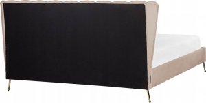 Beliani Łóżko welurowe 180 x 200 cm z portem USB beżowoszare MIRIBEL 3
