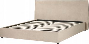 Beliani Łóżko z pojemnikiem welurowe 180 x 200 cm beżowoszare LAVAUR 4
