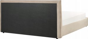 Beliani Łóżko z pojemnikiem welurowe 180 x 200 cm beżowoszare LAVAUR 5