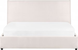 Beliani Łóżko z pojemnikiem welurowe 160 x 200 cm złamana biel LAVAUR 5