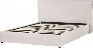 Beliani Łóżko z pojemnikiem welurowe 160 x 200 cm złamana biel LAVAUR 6