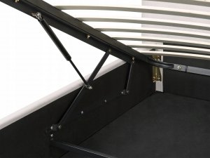 Beliani Łóżko z pojemnikiem welurowe 160 x 200 cm złamana biel LAVAUR 9